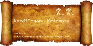 Karácsony Krizanta névjegykártya